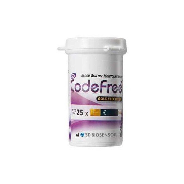 

Тест-полоски для определения уровня глюкозы в крови КодФри (CodeFree), 25 шт.