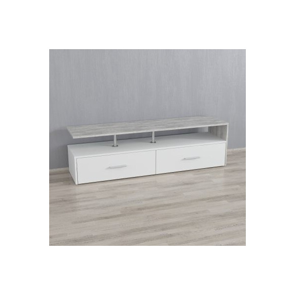 

Тумбочка под ТВ Forte Adela Ш 1400 / В 416 / Г 350 Бетон - Белый