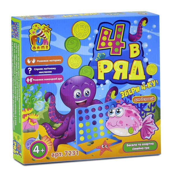 

Игра 7231 "4 в ряд" (12) в коробке "FUN GAME"