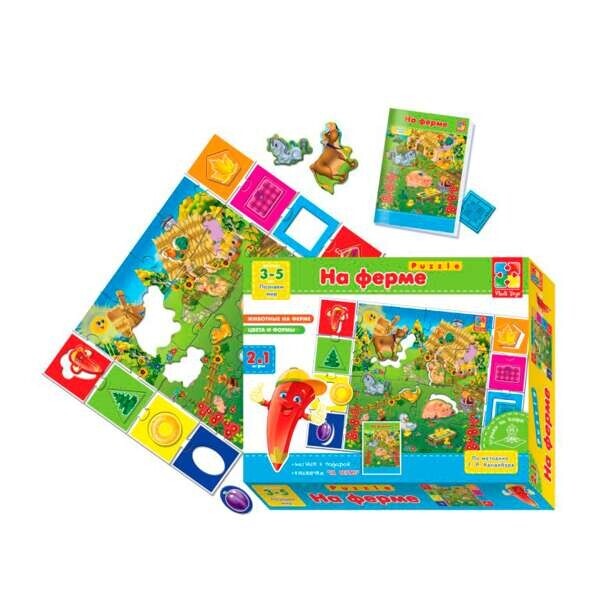 

Игра настольная "На ферме" 2 игры в одном. - VT 1603-01/рус/(5) "Vladi Toys"