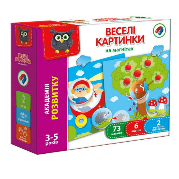 

Игра настольная магнитная "Веселі картинки" (укр) VT 5422-06 (12) "Vladi Toys"