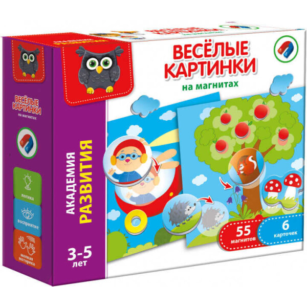 

Игра настольная магнитная "Веселые картинки" (рус) VT 5422-02 (12) "Vladi Toys"