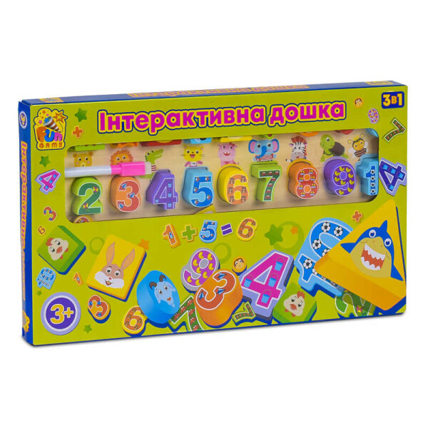 

Интерактивная досточка 3в1 7409 (12) "FUN GAME", обучающая, с маркером для рисования, в коробке