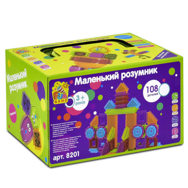 

Конструктор игольчатый 8201 "Маленький Розумник" (9) 108 деталей, в чемодане "FUN GAME"