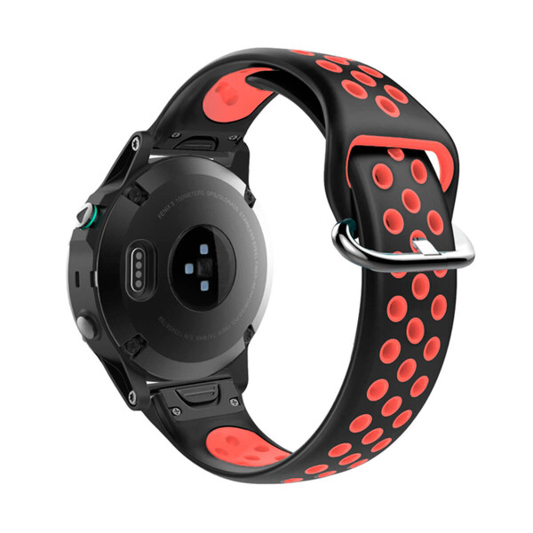 

Силиконовый ремешок для GARMIN QuickFit 22 Nike-style Silicone Band Black/Red