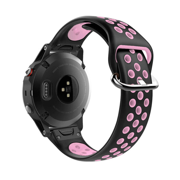 

Силиконовый ремешок для GARMIN QuickFit 22 Nike-style Silicone Band Black/Pink