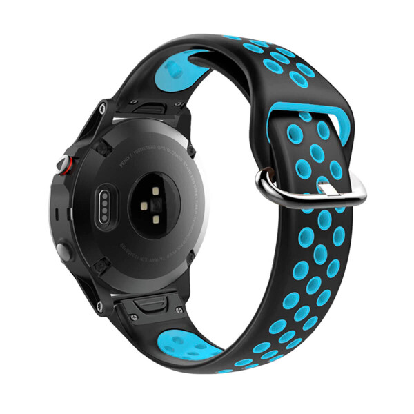 

Силиконовый ремешок для GARMIN QuickFit 22 Nike-style Silicone Band Black/Blue