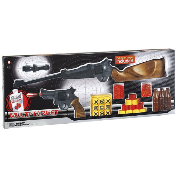 

Игрушечные ружьё и пистолет Edison Giocattoli Multitarget набор с мишенями и пульками (629/22)