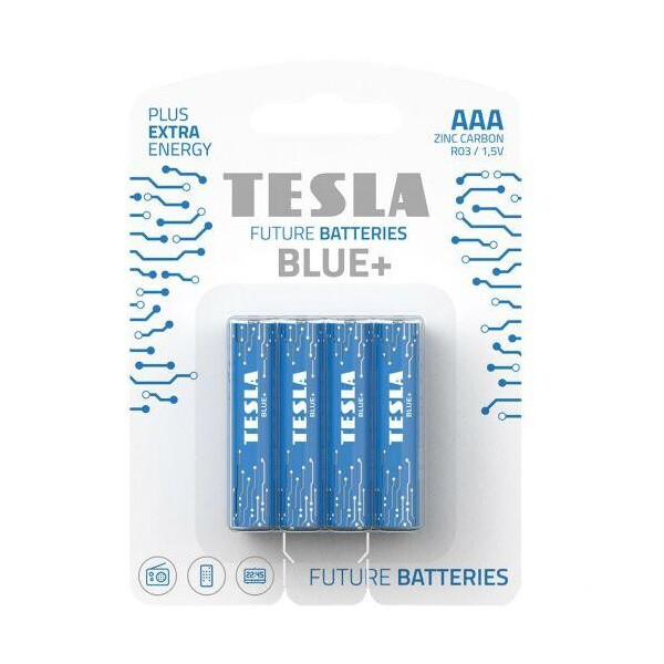 

Батарейки TESLA BATTERIES AAA BLUE+ (R03), 4 штуки