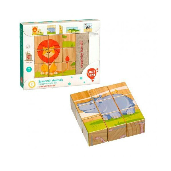 

Кубики деревянные Саванна, 9 штук LL123