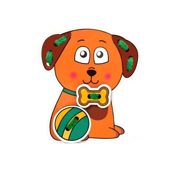 

Деревянная игра шнуровка Собачка DSH6