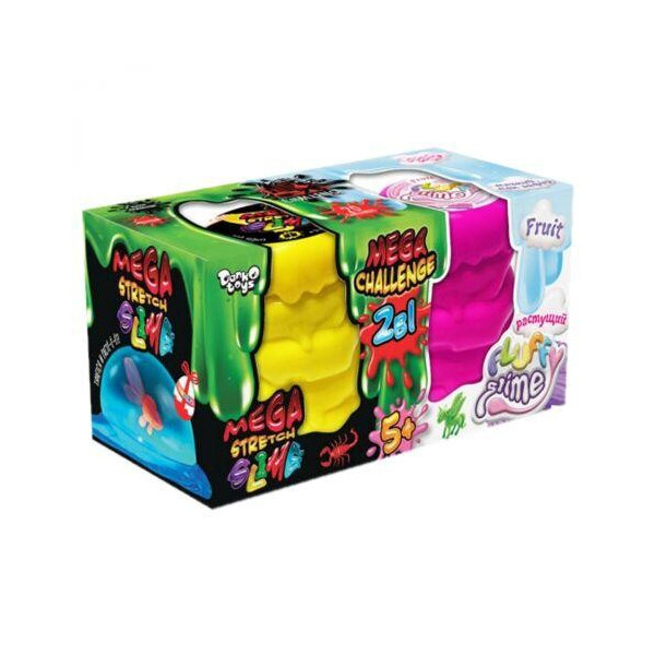 

Набор слаймов 2 в 1: Mega Stretch Slime & amp; Fluffy Slime рус FLS-03-01