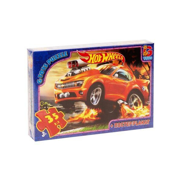 

Пазлы Hot Wheels, 35 элементов + плакат FW701