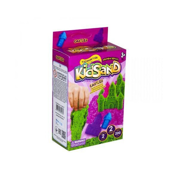 

Кинетических песок KidSand Замок с формочками, 200 г, KS-05-01U (укр) KS-05-01U, 02U