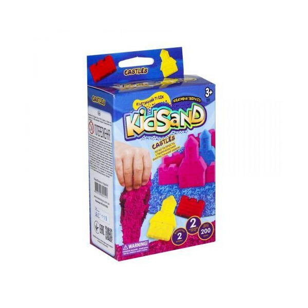 

Кинетических песок KidSand Замок с формочками, 200 г, KS-05-02U (укр) KS-05-01U, 02U