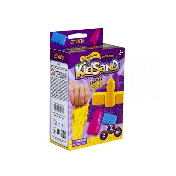 

Кинетических песок KidSand Замок с формочками, 200 г, KS-05-03U (укр) KS-05-01U, 02U