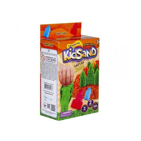 

Кинетических песок KidSand Замок с формочками, KS-05-04U, 200 г (укр) KS-05-01U, 02U