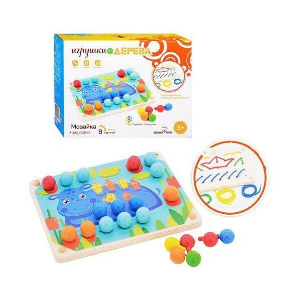 

Деревянная игра Мозаика-шнуровка Д421