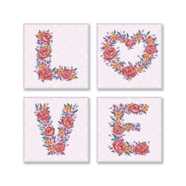 

Картина по номерам LOVE, flowers ★★★ СН125