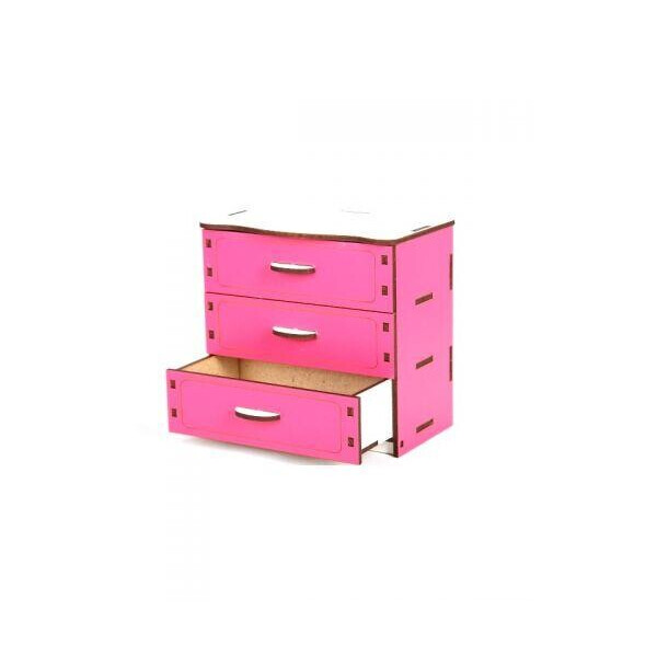 

Комод деревянный (бело-розовый) Б10