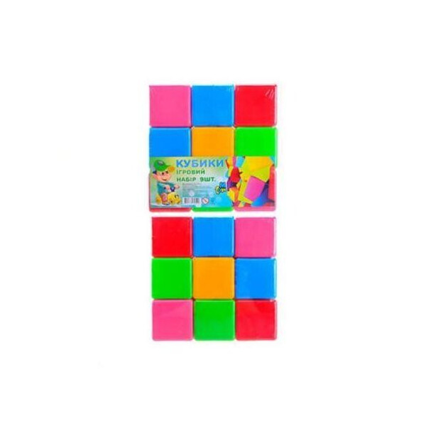 

Кубики разноцветные большие, 9 штук 14066