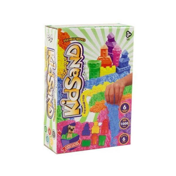 Кинетических песок KidSand с формочками, 1000 г (укр) KS-04-11U