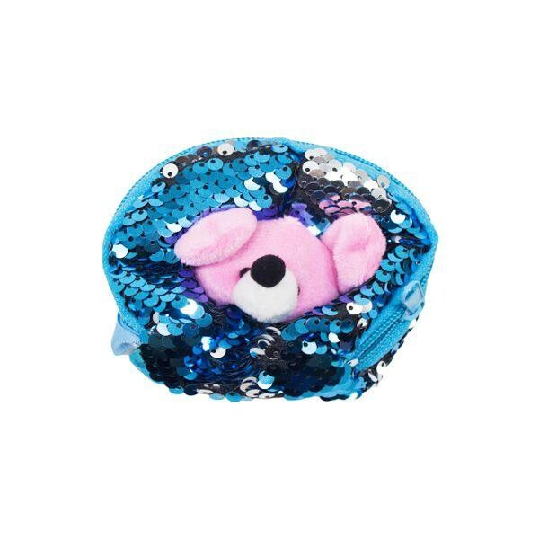 

Детский кошелёк с пайетками Мышка (голубой) H-51