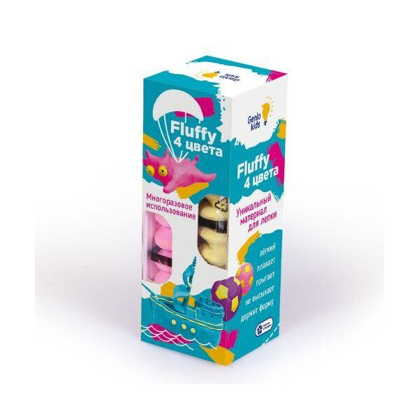 

Воздушный пластилин для детской лепки Fluffy, 4 цвета TA1501