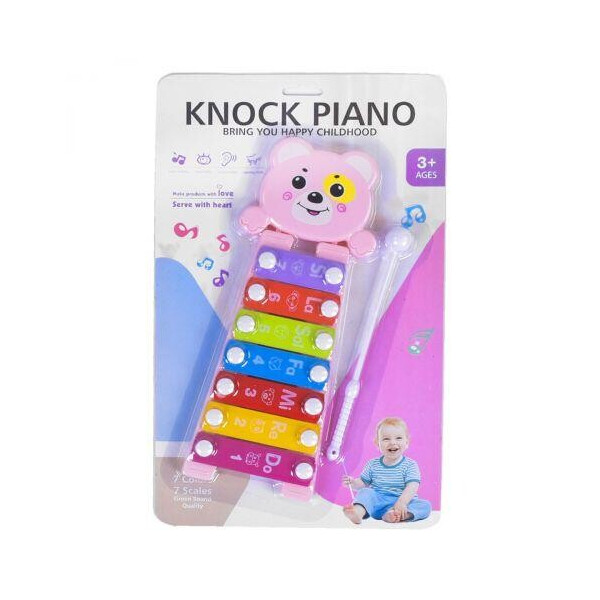 

Ксилофон Knock Piano, 7 тонов, розовый 668-63
