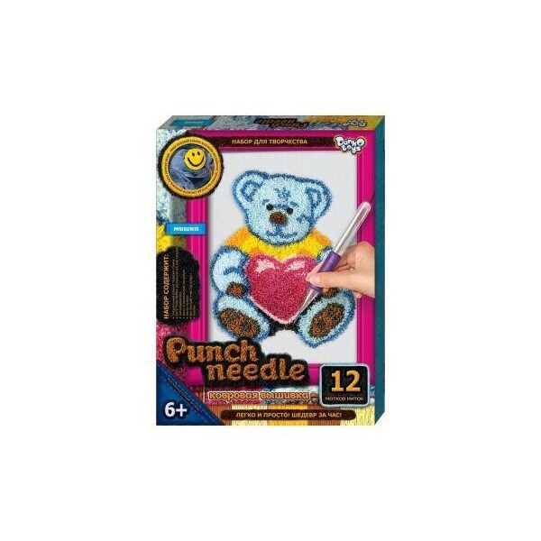 

Ковровая вышивка Punch needle Медведь с сердечком PN-01-06 PN-01-01,02,0