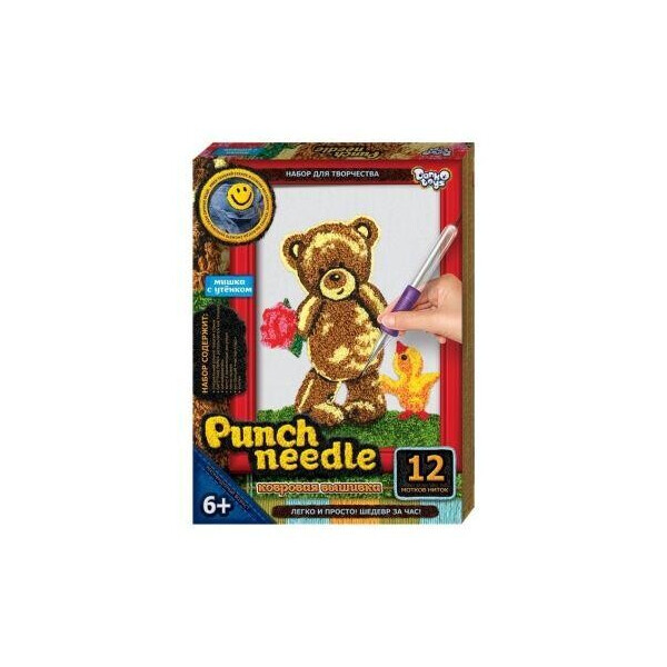 

Ковровая вышивка Punch needle: Мишка с цветочком PN-01-01 PN-01-01,02,0