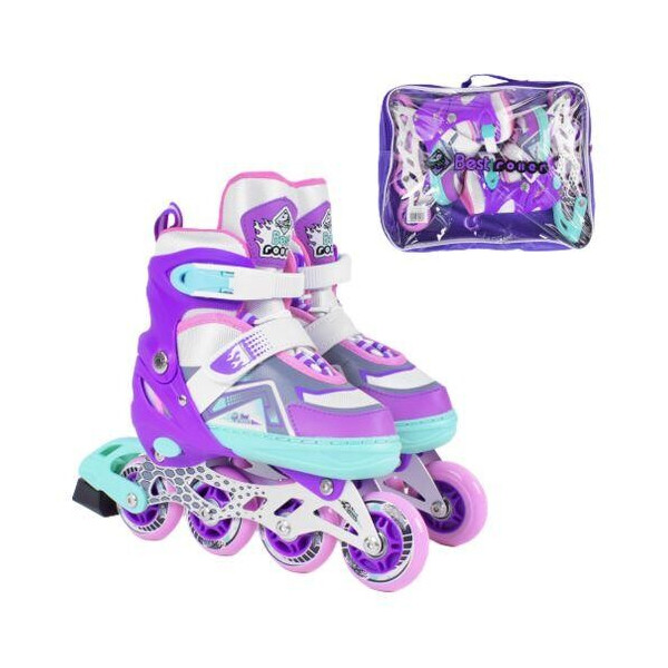 

Ролики 2165-М Best Roller /размер 34-37/ цвет - ФИОЛЕТОВЫЙ (6) колёса PU, ПЕРЕДНЕЕ КОЛЕСО СВЕТ, в сумке, d колес – 7 см - 6900066321047