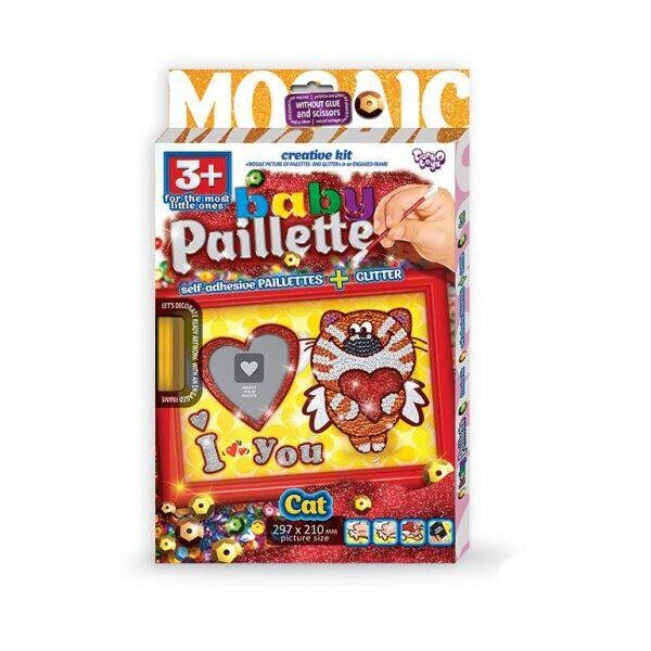

Картина-мозаика из пайеток Baby Paillette: Котик PG-01-04