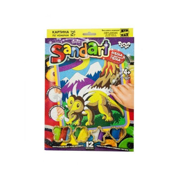 

Фреска из цветного песка Sandart Трицератопс SA-01-07 SA-01-01,02,0