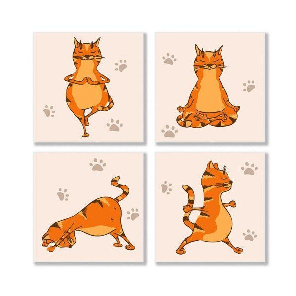 

Картина по номерам полиптих: Yoga-cat KNP010
