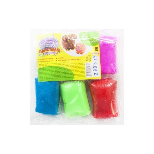

Легкий магический пластилин Moon Light Clay (6 цветов по 6 г) 70019