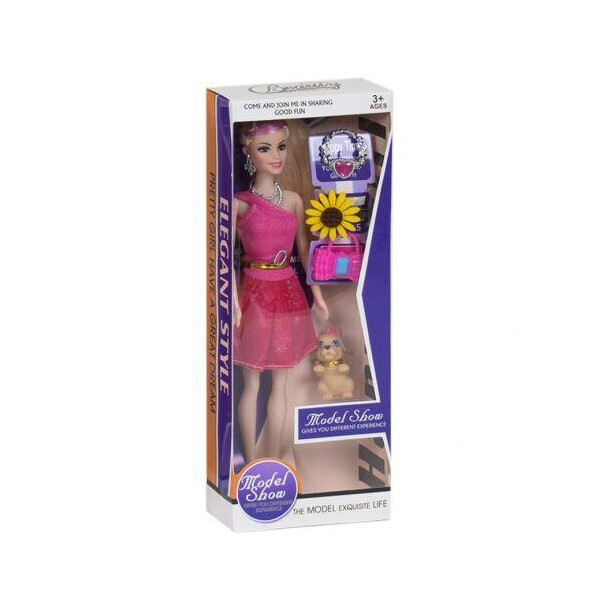 

Кукла Model Show с питомцем, розовый A1812B
