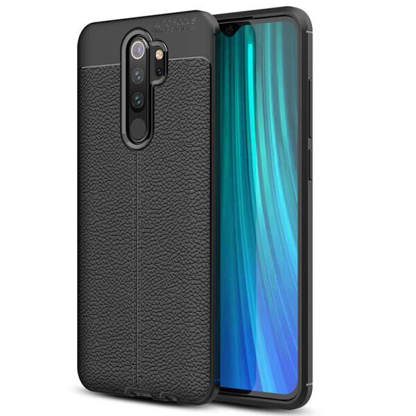 

TPU чехол фактурный (с имитацией кожи) для Xiaomi Redmi Note 8 Pro Черный (113884)