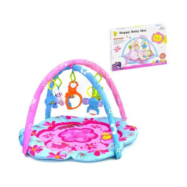 

72379 [D077] Коврик игровой D 077 (12/2) 3 мягкие подвески, 1 музыкальная с подсветкой, 1 зеркало, в коробке [Коробка] - 6965587251631
