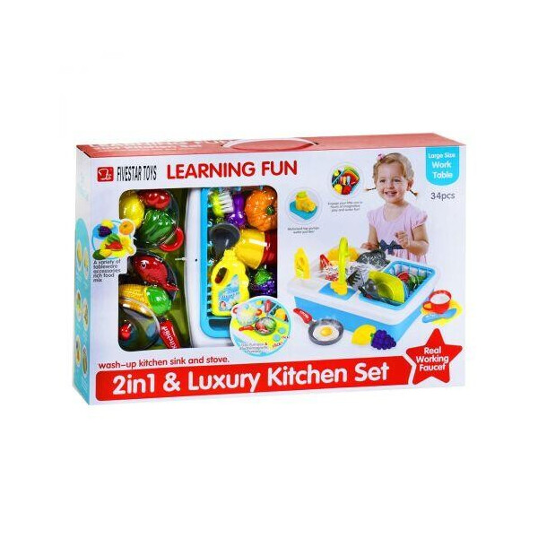 

Кухня с раковиной и набором посуды Kitchen Set 35385