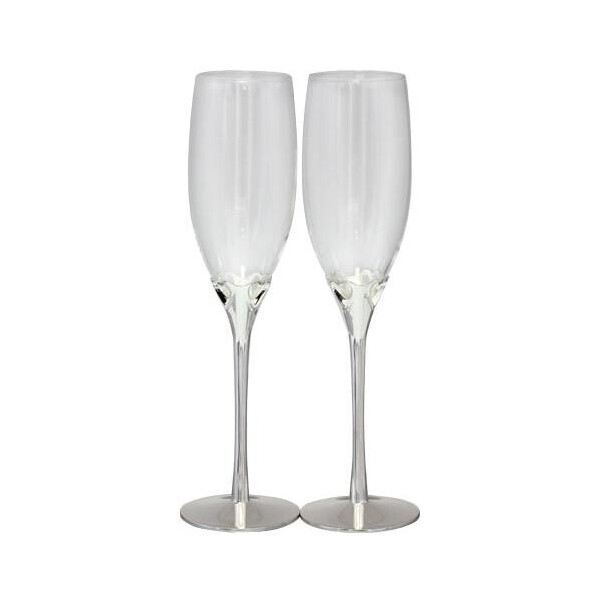 

Набор 2 фужера Wedding Hearts для шампанского 220мл, стекло+металл S&T ST-7047-15