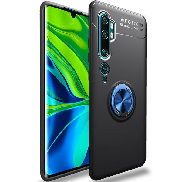 

TPU чехол Deen ColorRing под магнитный держатель (opp) для Xiaomi Mi CC9 Pro Черный / Синий (146418)