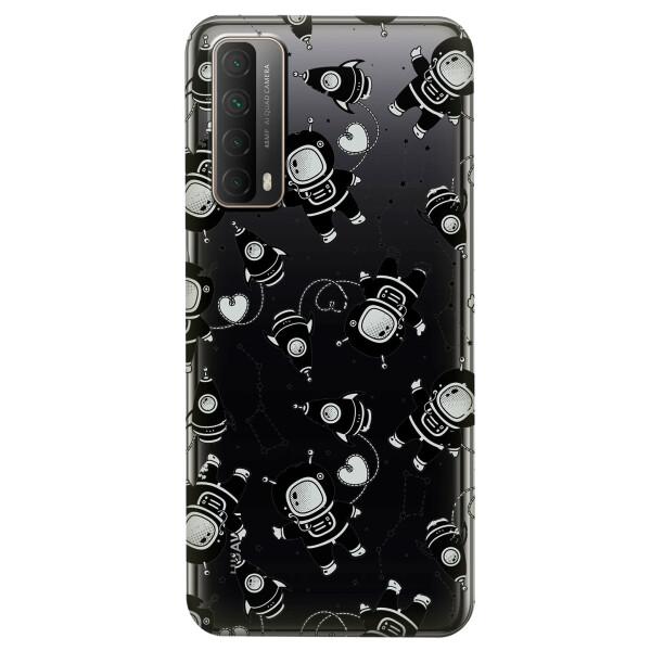 

Huawei P Smart 2021 чехол из прозрачного силикона с рисунком - Космонавты (KS7419)