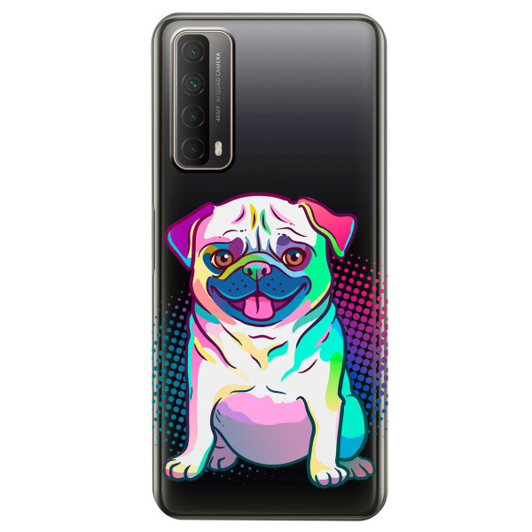 

Huawei P Smart 2021 чехол из прозрачного силикона с рисунком - Мопс (KS7460)