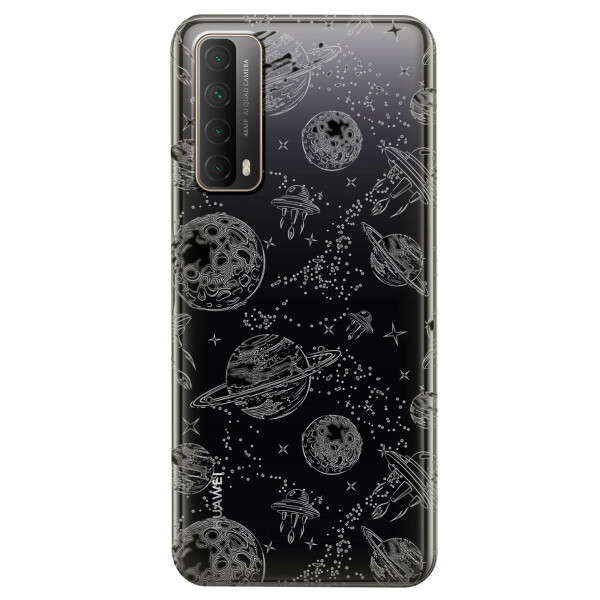 

Huawei P Smart 2021 чехол из прозрачного силикона с рисунком - Космос (KS7413)