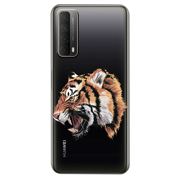 

Huawei P Smart 2021 чехол из прозрачного силикона с рисунком - Тигр (KS7463)