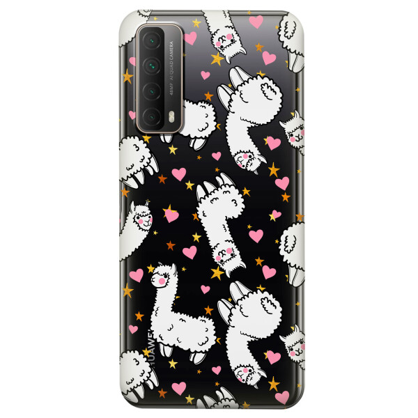 

Huawei P Smart 2021 чехол из прозрачного силикона с рисунком - Ламы (KS7447)