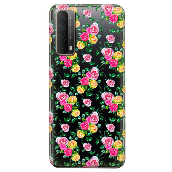 

Huawei P Smart 2021 чехол из прозрачного силикона с рисунком - Розы (KS7401)