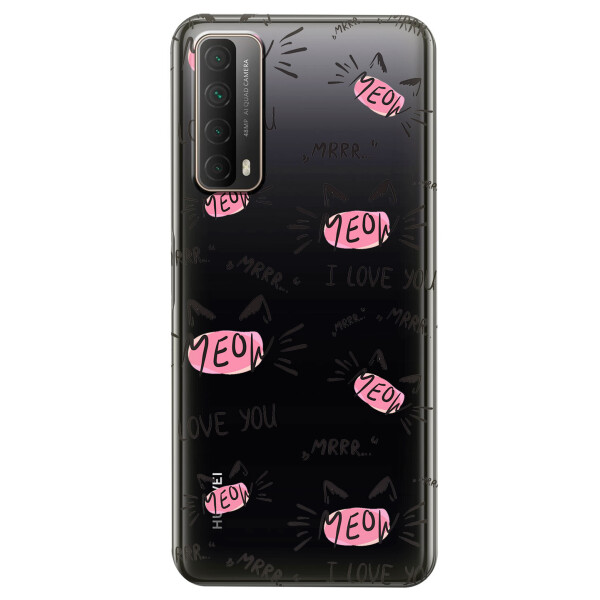 

Huawei P Smart 2021 чехол из прозрачного силикона с рисунком - Кошачьи мордочки (KS7411)