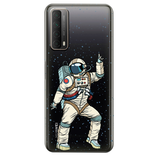 

Huawei P Smart 2021 чехол из прозрачного силикона с рисунком - Веселый космонавт (KS7452)